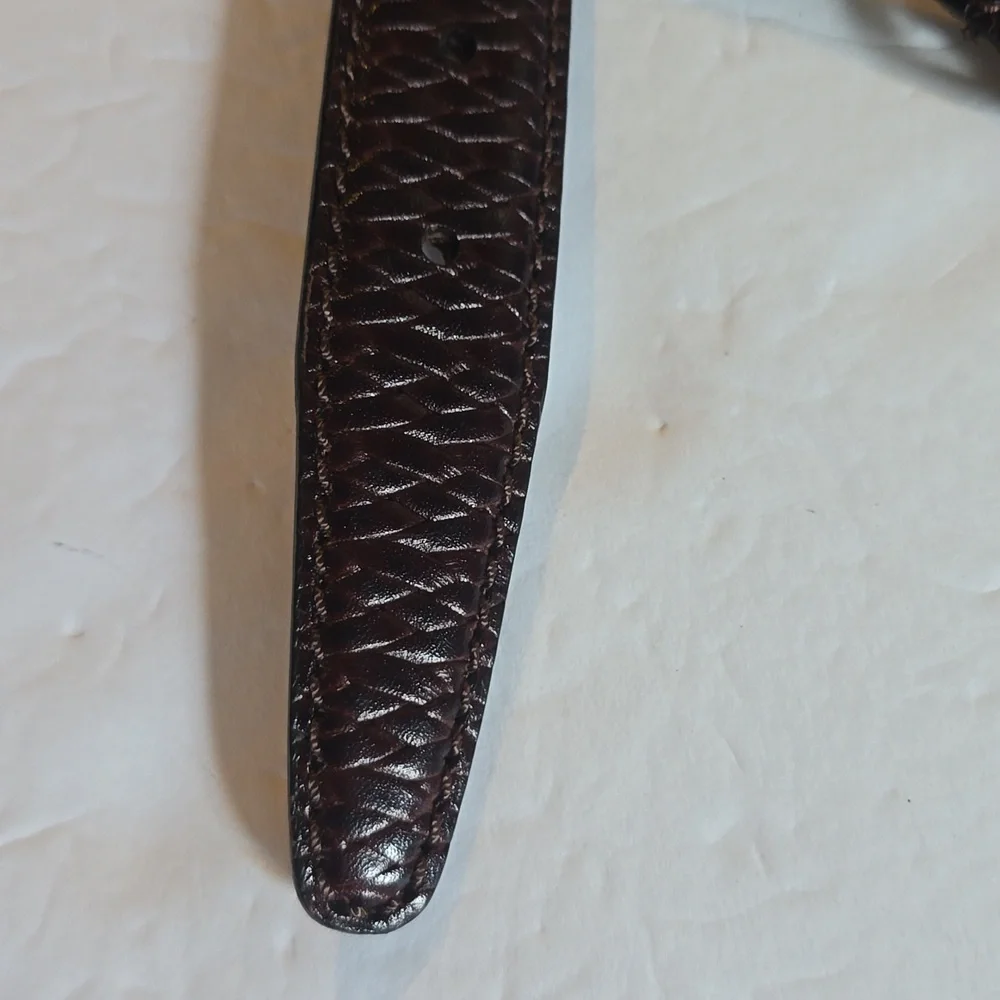 J.Riggings Mens Dark brown Premium leather Woven Dress Belt LUXURY Sz.38